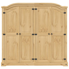 Wardrobe "Corona" 194x52x186 cm Solid Wood Pine Brown