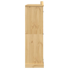 Wardrobe "Corona" 194x52x186 cm Solid Wood Pine Brown