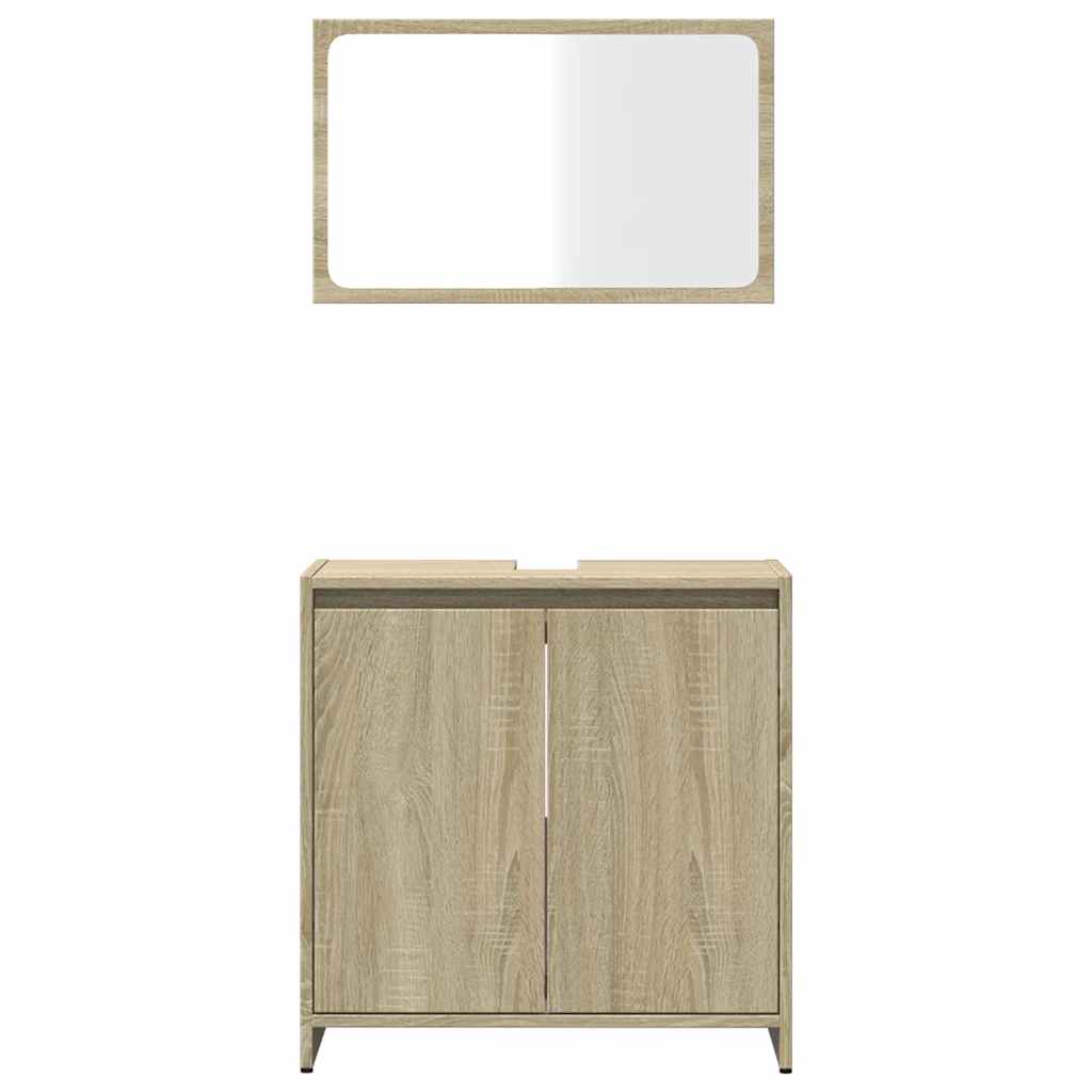 vidaXL Bathroom Furniture Set Sonoma Oak Engineered Wood 5