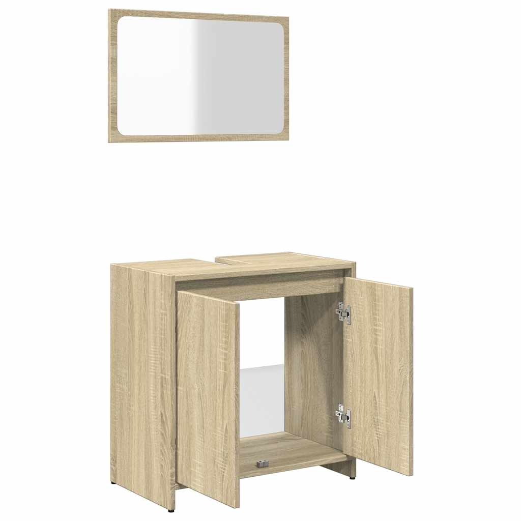 vidaXL Bathroom Furniture Set Sonoma Oak Engineered Wood 6