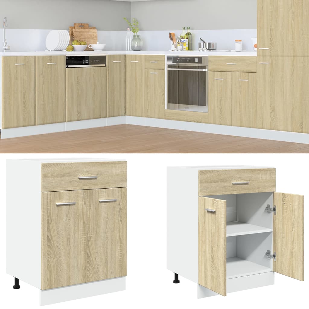 vidaXL Drawer Bottom Cabinet Lyon Sonoma Oak 60x46x81.5 cm Engineered Wood 1