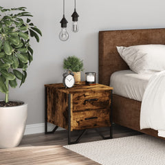 vidaXL Bedside Cabinet Smoked Oak 40x41x40 cm Engineered Wood 3