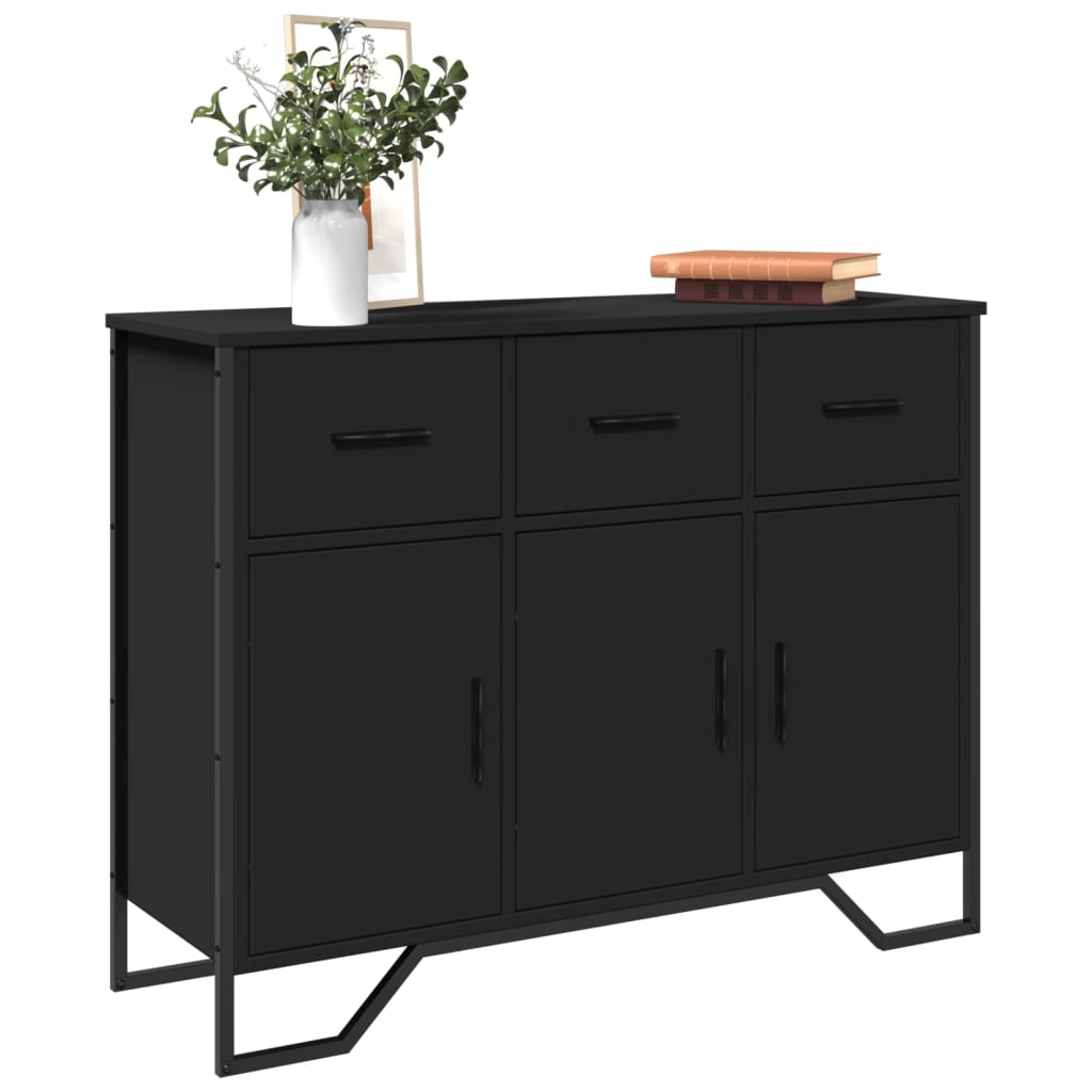 Sideboard 97x32,5x74,5 cm Engineered Wood Black