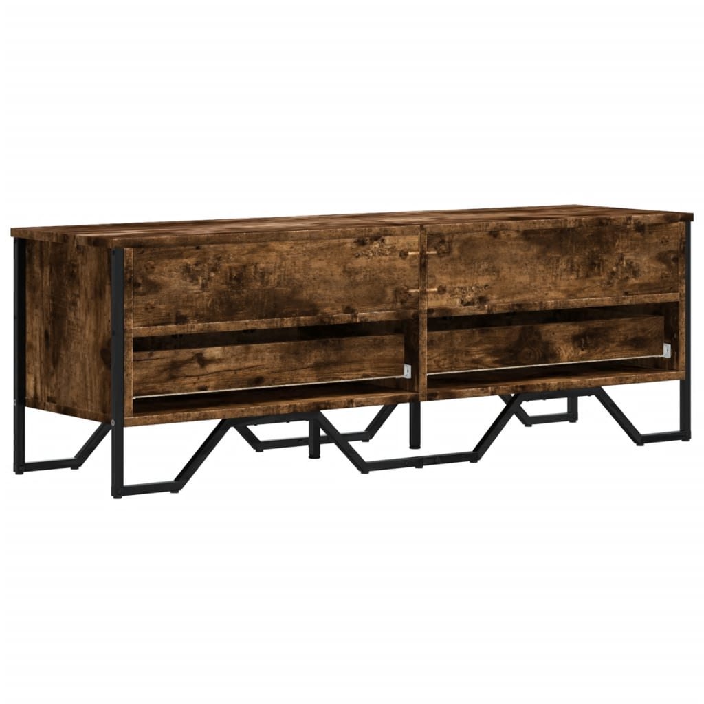 vidaXL TV Cabinet Smoked Oak 122x34x41 cm Engineered Wood 6