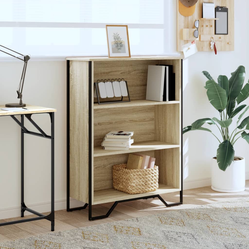 vidaXL Bookcase Sonoma Oak 80x31x106 cm Engineered Wood 3