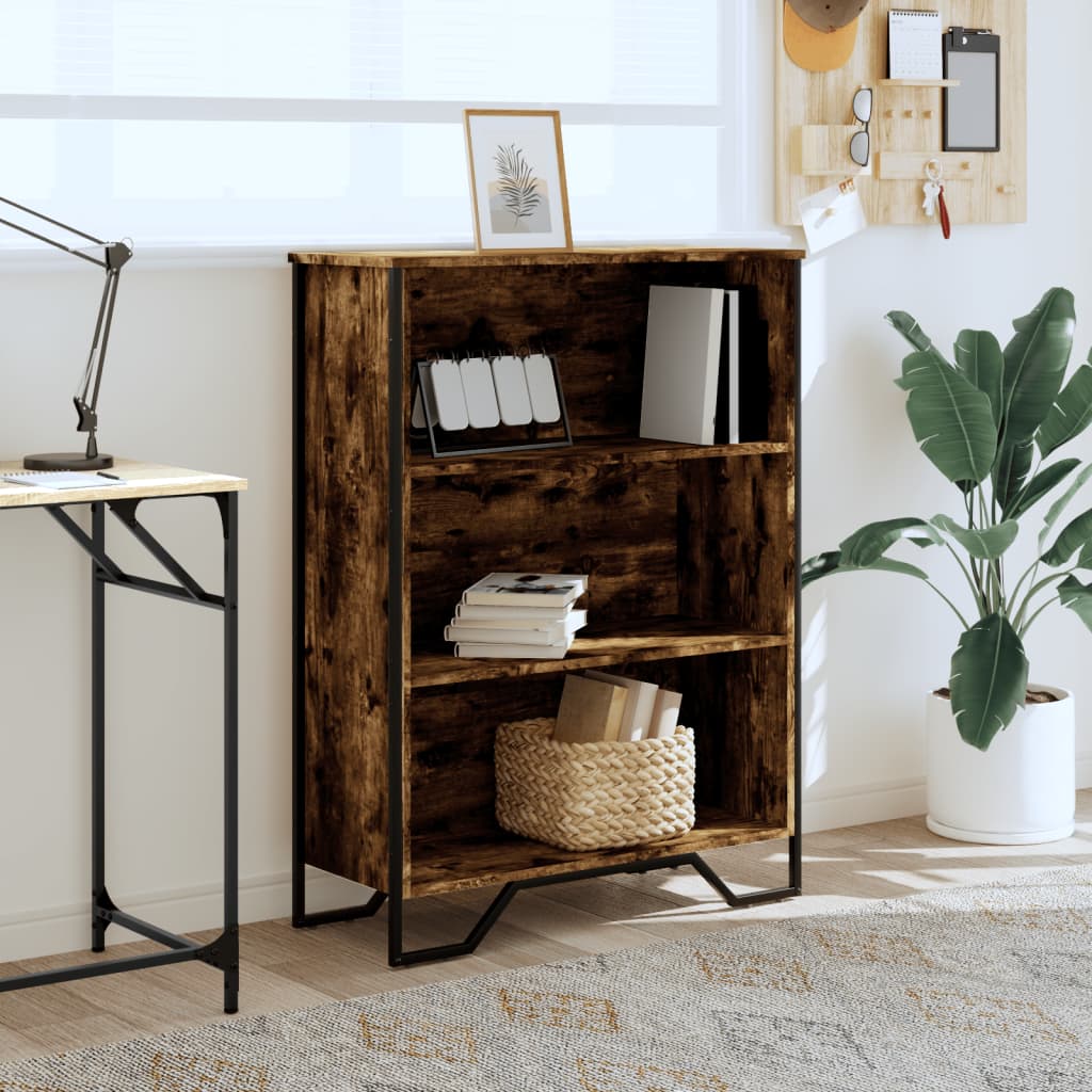 vidaXL Bookcase Smoked Oak 80x31x106 cm Engineered Wood 3