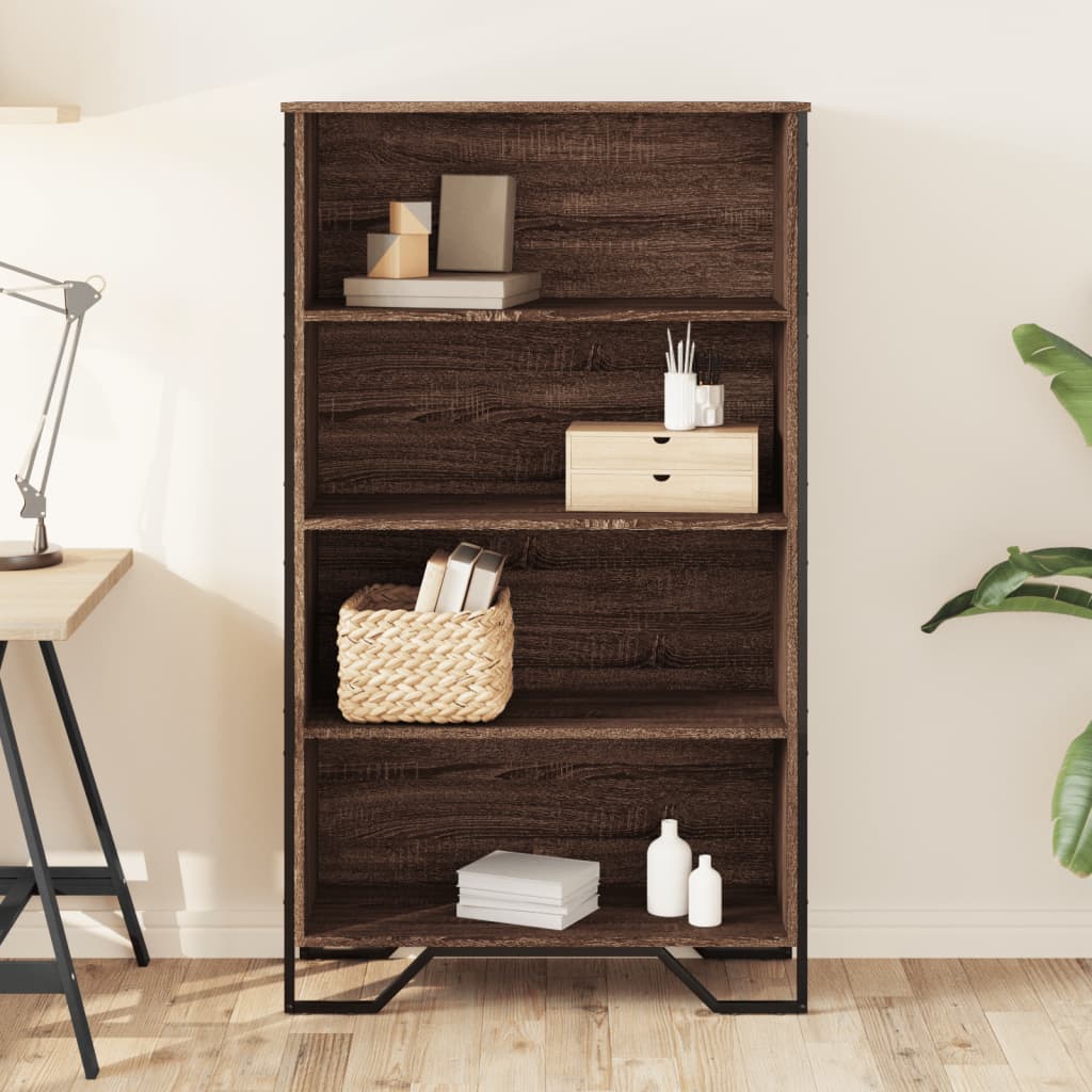 vidaXL Bookcase Brown Oak 80x31x137.5 cm Engineered Wood 3