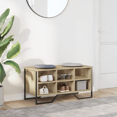vidaXL Shoe Cabinet Sonoma Oak 90x38x45.5 cm Engineered Wood 3