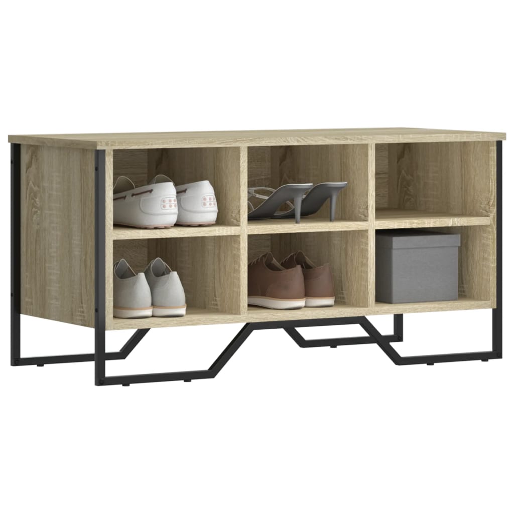 vidaXL Shoe Cabinet Sonoma Oak 90x38x45.5 cm Engineered Wood 1