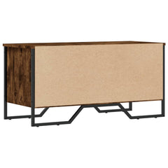 vidaXL Shoe Cabinet Smoked Oak 90x38x45.5 cm Engineered Wood 6
