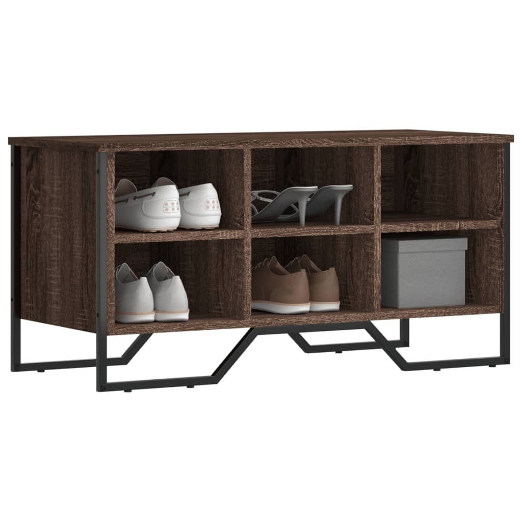 vidaXL Shoe Cabinet Brown Oak 90x38x45.5 cm Engineered Wood 1