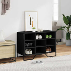 vidaXL Shoe Cabinet Black 90x38x61.5 cm Engineered Wood 3