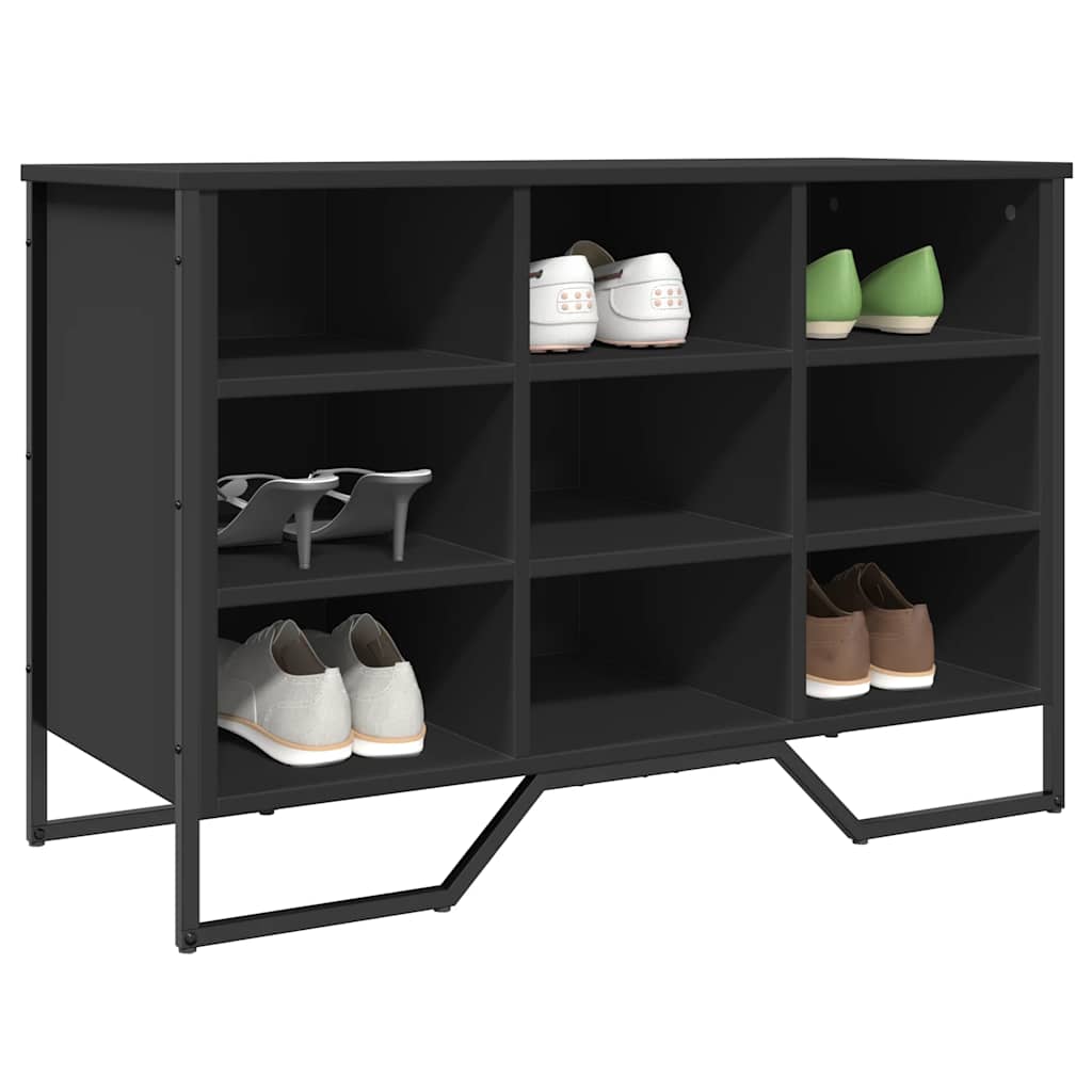 vidaXL Shoe Cabinet Black 90x38x61.5 cm Engineered Wood 1
