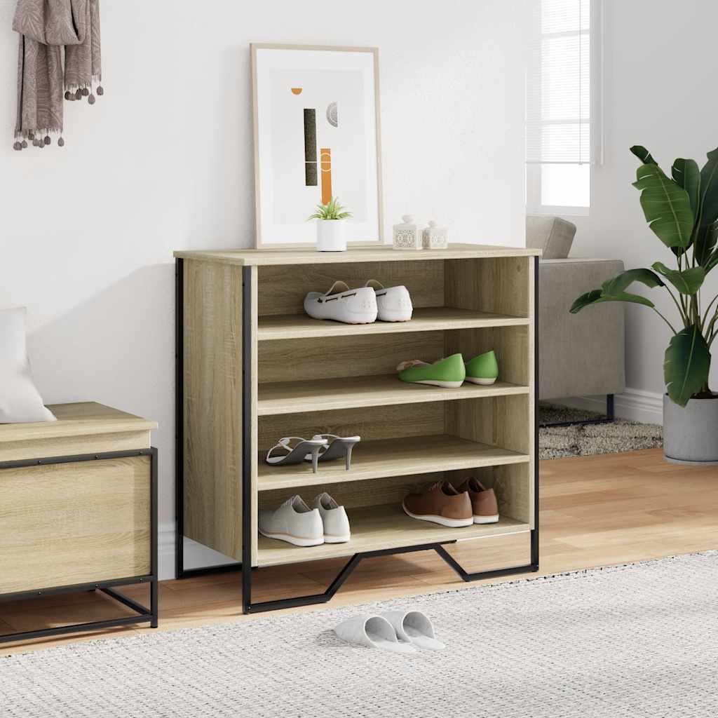 vidaXL Shoe Cabinet Sonoma Oak 80x38x78 cm Engineered Wood 3