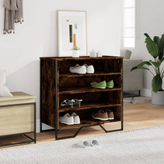 vidaXL Shoe Cabinet Smoked Oak 80x38x78 cm Engineered Wood 3