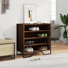 vidaXL Shoe Cabinet Brown Oak 80x38x78 cm Engineered Wood 3