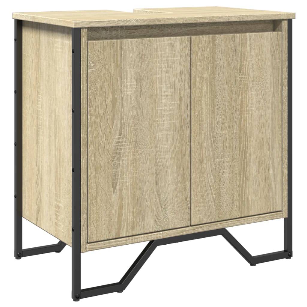 vidaXL Bathroom Sink Cabinet Sonoma Oak 60x35x60 cm Engineered Wood 2