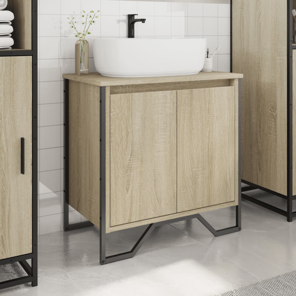 vidaXL Bathroom Sink Cabinet Sonoma Oak 60x35x60 cm Engineered Wood 3