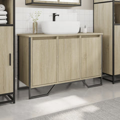 vidaXL Bathroom Sink Cabinet Sonoma Oak 91x35x60 cm Engineered Wood 3
