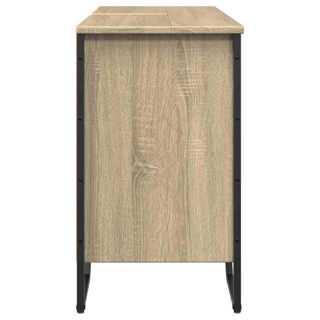 vidaXL Bathroom Sink Cabinet Sonoma Oak 91x35x60 cm Engineered Wood 5
