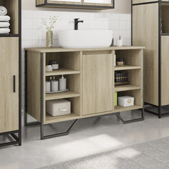 vidaXL Bathroom Sink Cabinet Sonoma Oak 91x35x60 cm Engineered Wood 3