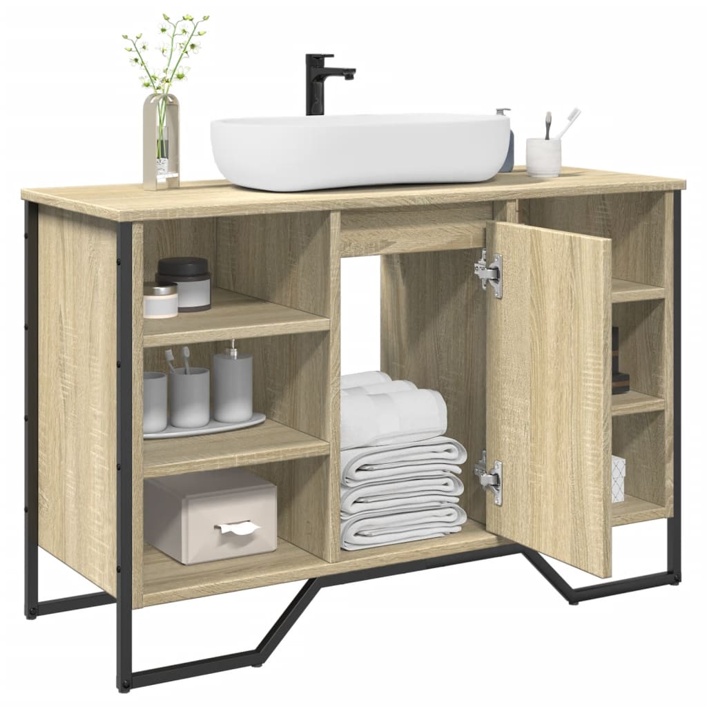 vidaXL Bathroom Sink Cabinet Sonoma Oak 91x35x60 cm Engineered Wood 1