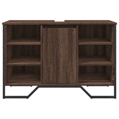 vidaXL Bathroom Sink Cabinet Brown Oak 91x35x60 cm Engineered Wood 4