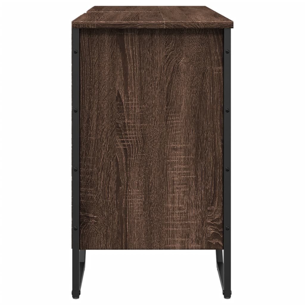 vidaXL Bathroom Sink Cabinet Brown Oak 91x35x60 cm Engineered Wood 5