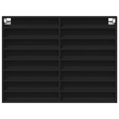vidaXL Vitrine Cabinet Black 100x8.5x75 cm Engineered Wood 4