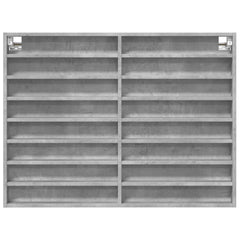 vidaXL Vitrine Cabinet Concrete Grey 100x8.5x75 cm Engineered Wood 4