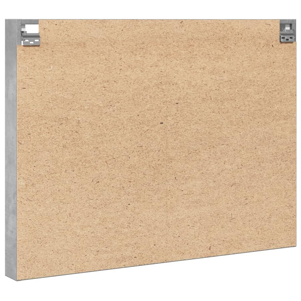 vidaXL Vitrine Cabinet Concrete Grey 100x8.5x75 cm Engineered Wood 6