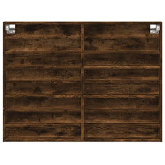 vidaXL Vitrine Cabinet Smoked Oak 100x8.5x75 cm Engineered Wood 4