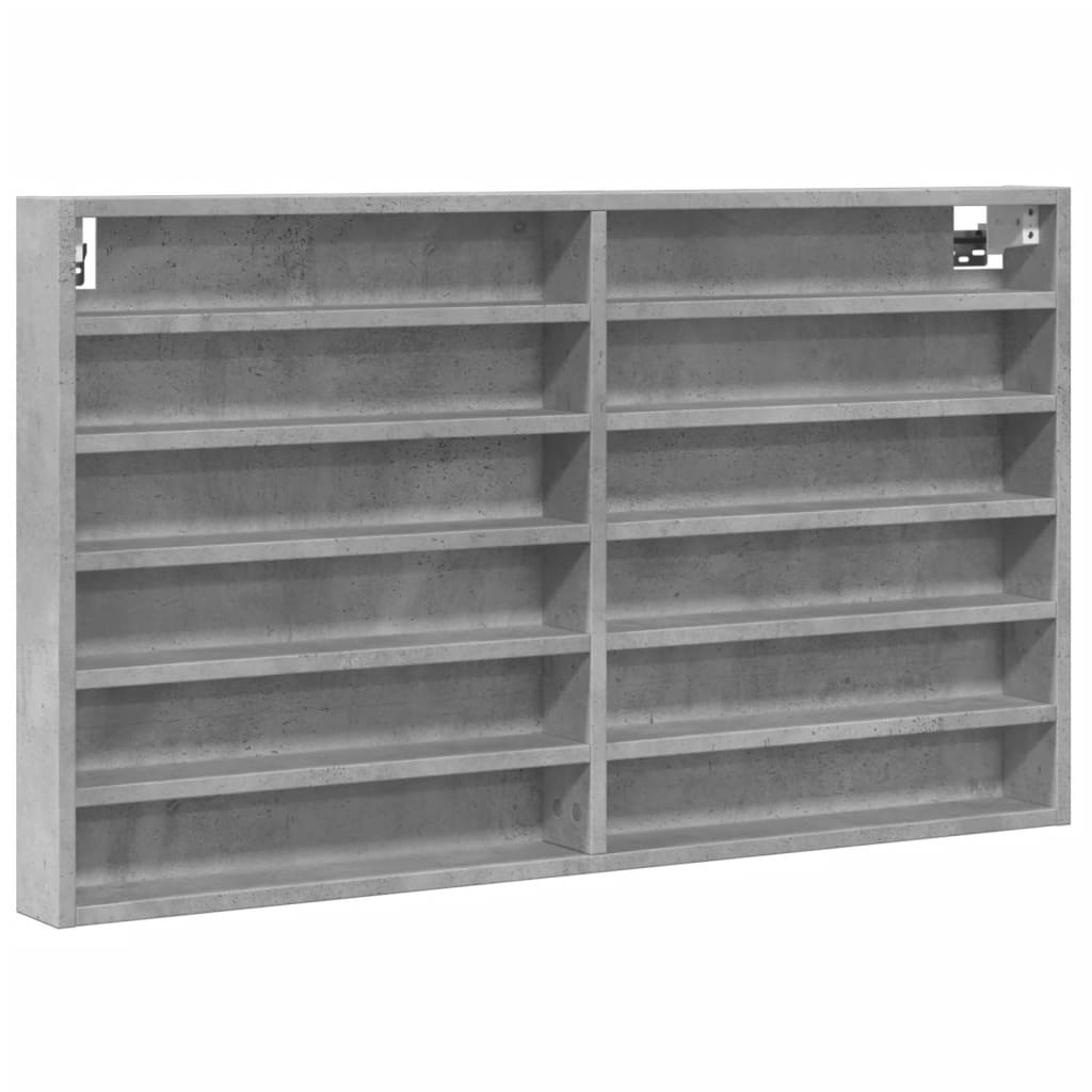 vidaXL Vitrine Cabinet Concrete Grey 100x8.5x58 cm Engineered Wood 2