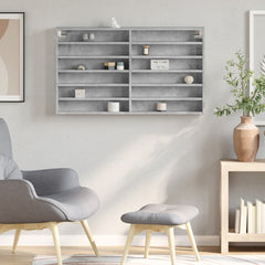 vidaXL Vitrine Cabinet Concrete Grey 100x8.5x58 cm Engineered Wood 3