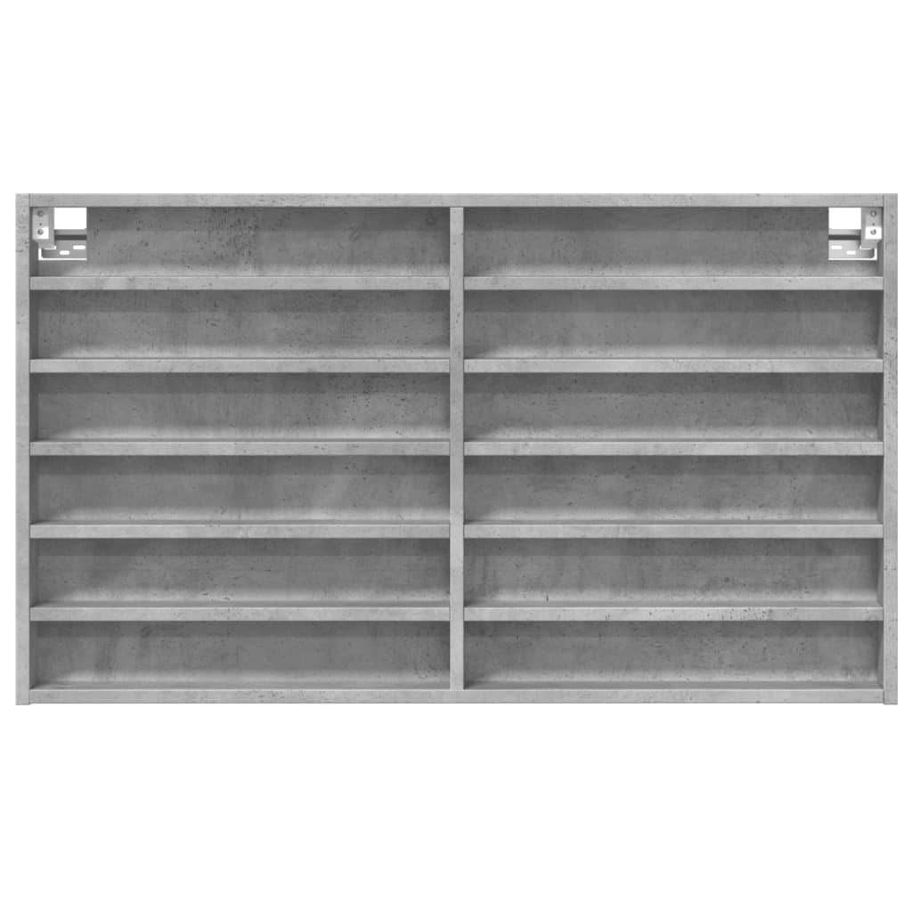vidaXL Vitrine Cabinet Concrete Grey 100x8.5x58 cm Engineered Wood 4