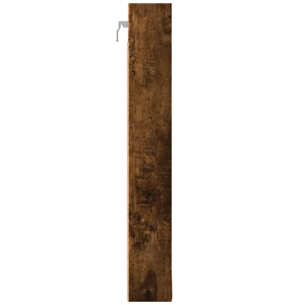 vidaXL Vitrine Cabinet Smoked Oak 100x8.5x58 cm Engineered Wood 5