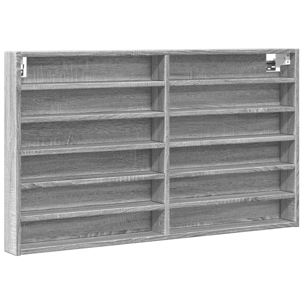 vidaXL Vitrine Cabinet Grey Sonoma 100x8.5x58 cm Engineered Wood 2