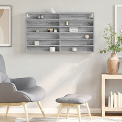 vidaXL Vitrine Cabinet Grey Sonoma 100x8.5x58 cm Engineered Wood 3