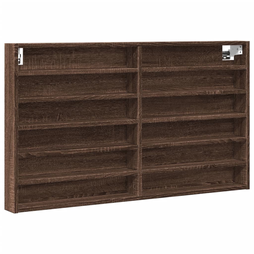 vidaXL Vitrine Cabinet Brown Oak 100x8.5x58 cm Engineered Wood 2
