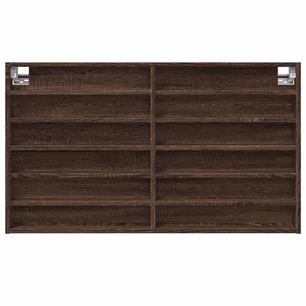 vidaXL Vitrine Cabinet Brown Oak 100x8.5x58 cm Engineered Wood 4