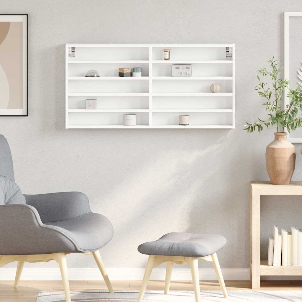 vidaXL Vitrine Cabinet White 100x8.5x50 cm Engineered Wood 3