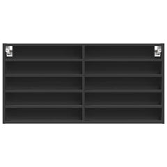 vidaXL Vitrine Cabinet Black 100x8.5x50 cm Engineered Wood 4