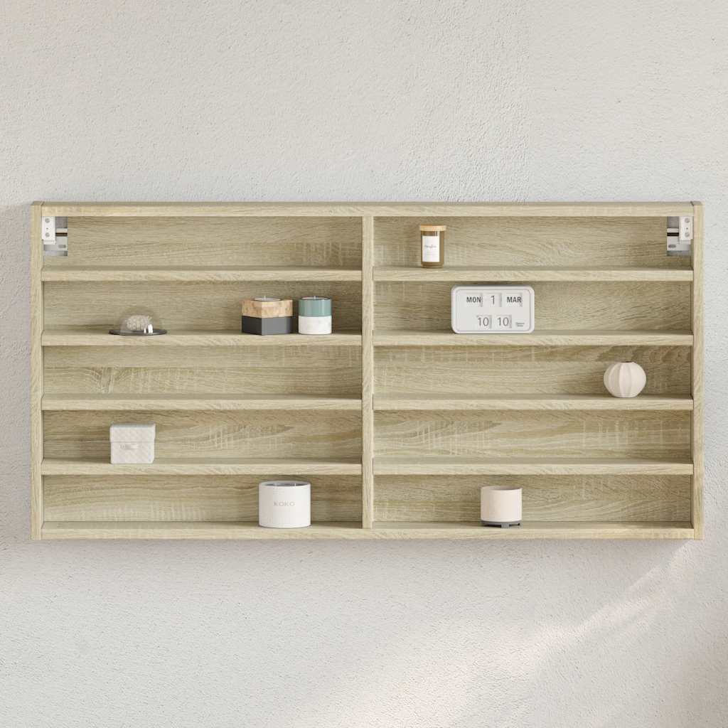 vidaXL Vitrine Cabinet Sonoma Oak 100x8.5x50 cm Engineered Wood 1