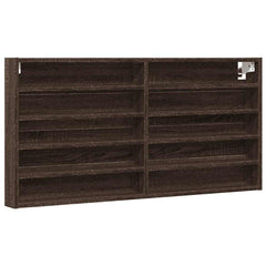 vidaXL Vitrine Cabinet Brown Oak 100x8.5x50 cm Engineered Wood 2