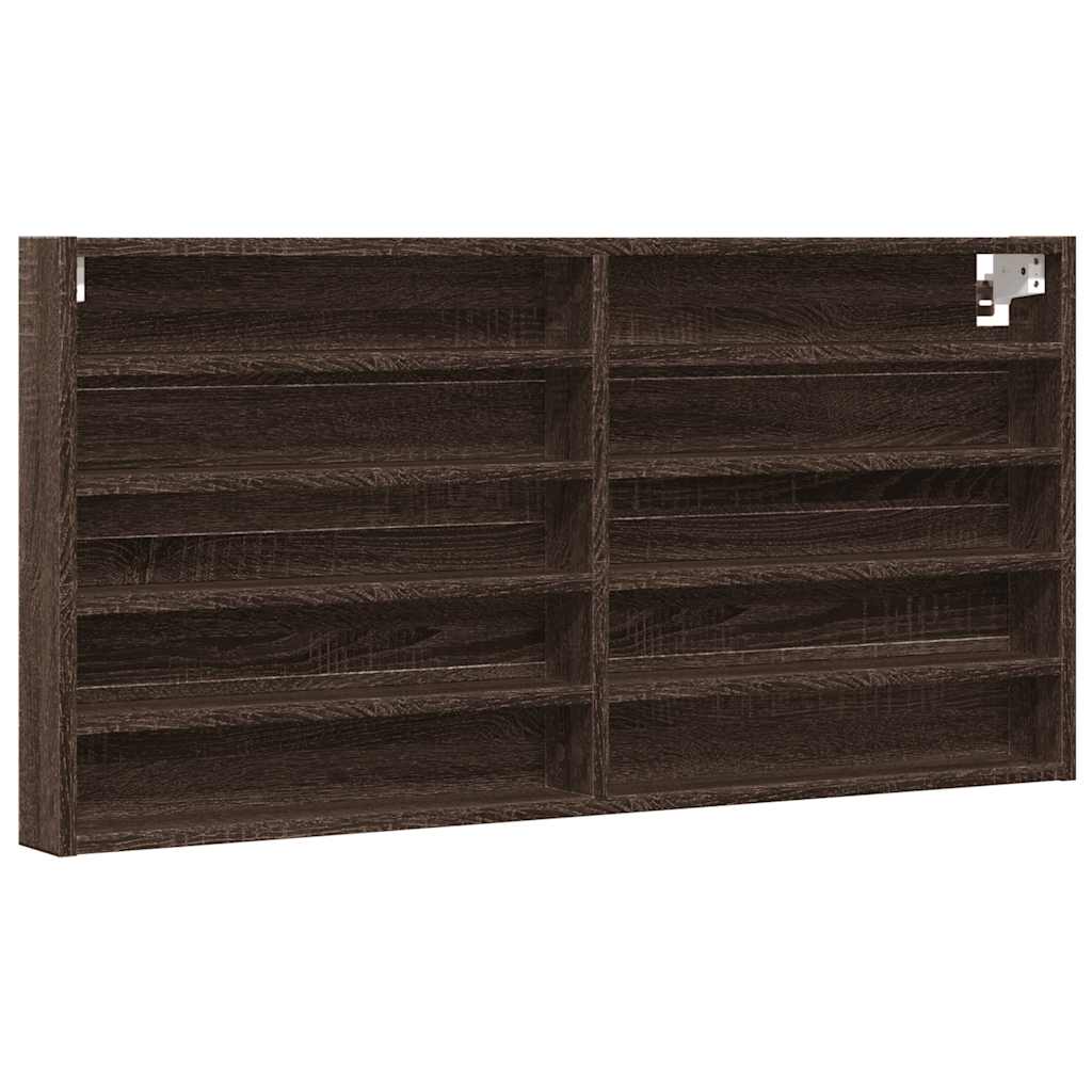 vidaXL Vitrine Cabinet Brown Oak 100x8.5x50 cm Engineered Wood 2