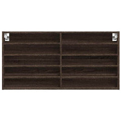 vidaXL Vitrine Cabinet Brown Oak 100x8.5x50 cm Engineered Wood 4