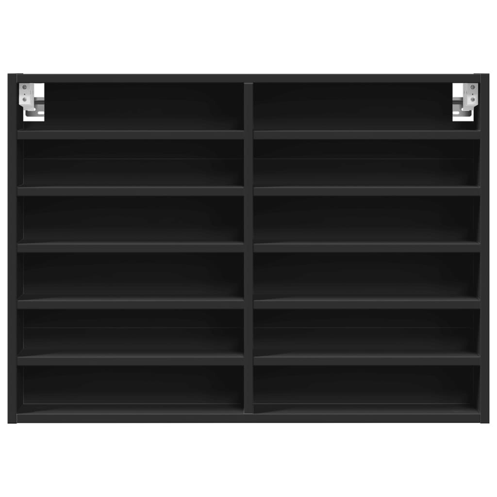 vidaXL Vitrine Cabinet Black 80x8.5x58 cm Engineered Wood 4