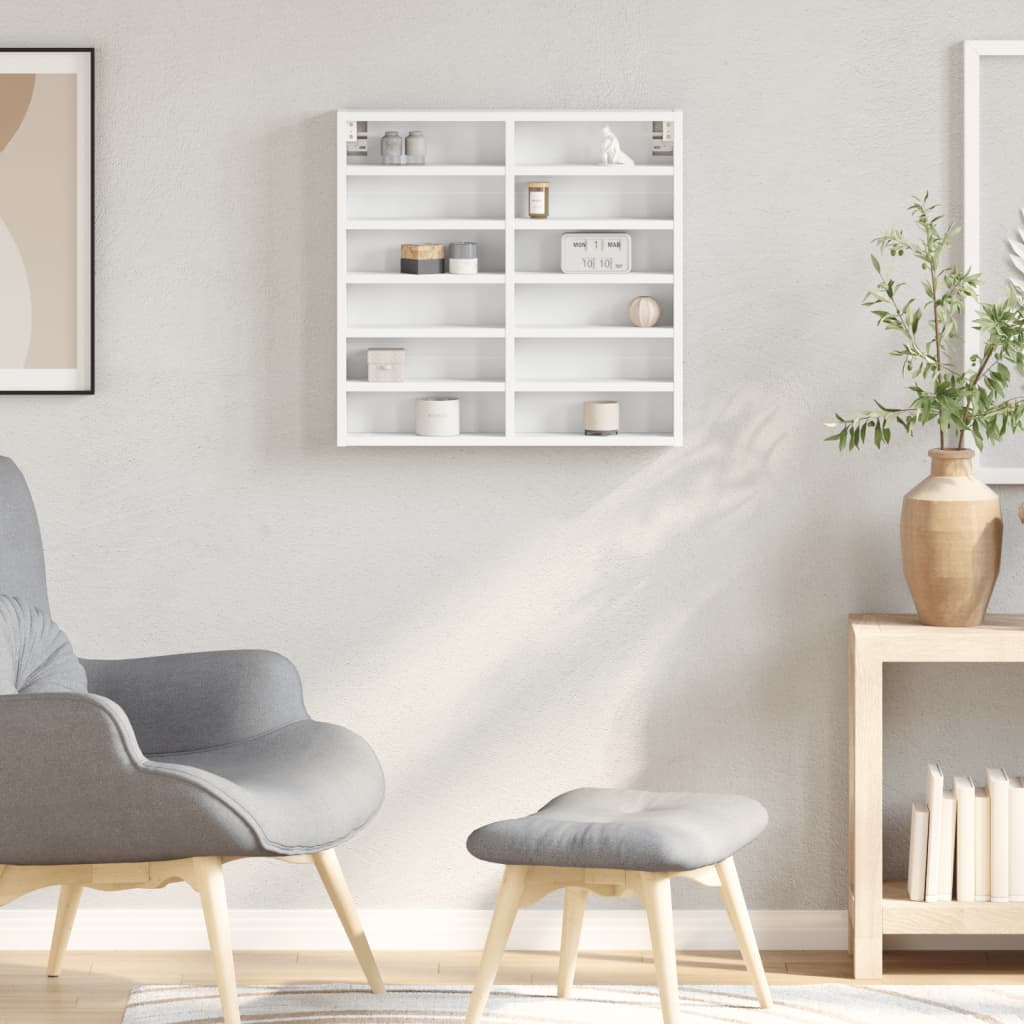 vidaXL Vitrine Cabinet White 60x8.5x58 cm Engineered Wood 3