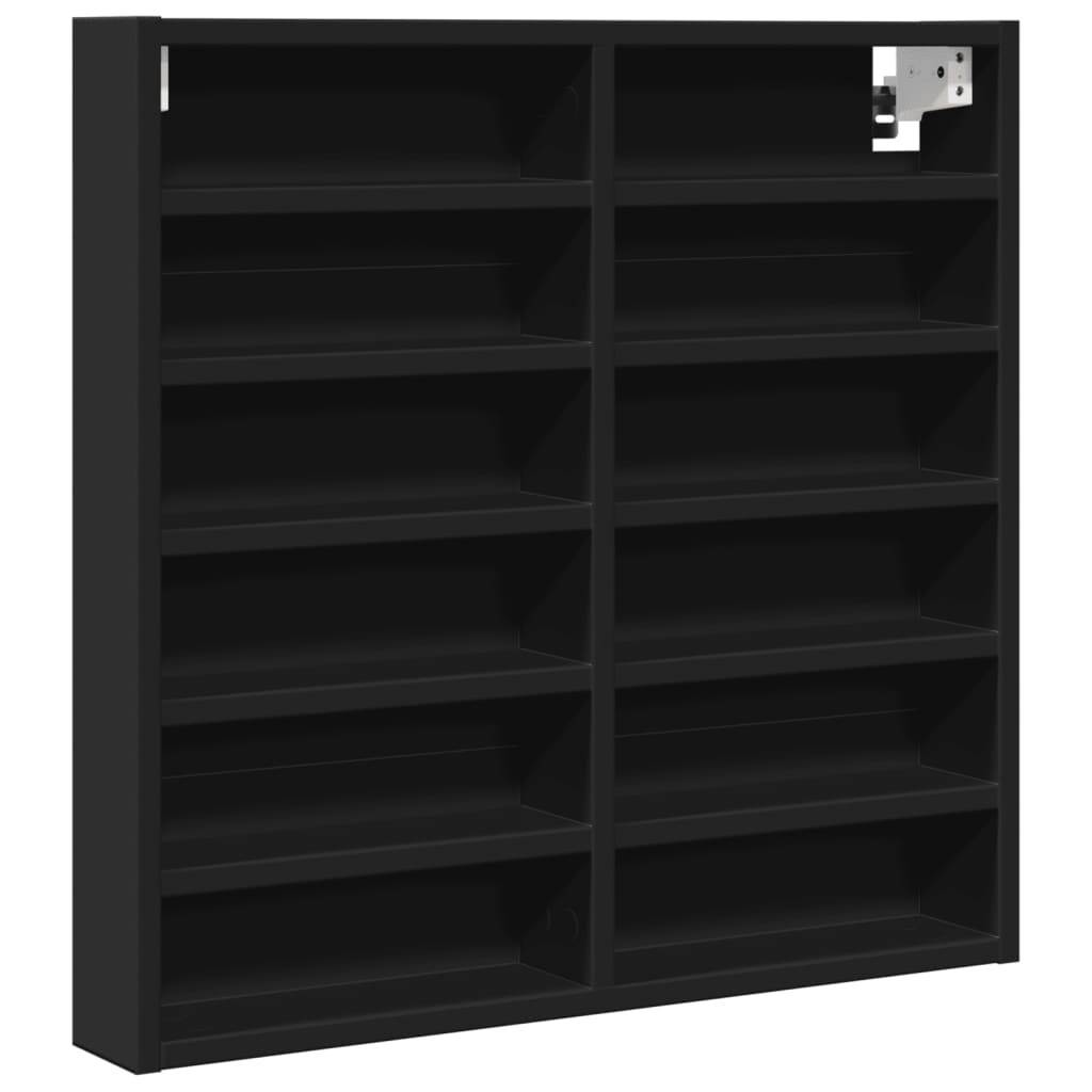 vidaXL Vitrine Cabinet Black 60x8,5x58 cm Engineered Wood 2