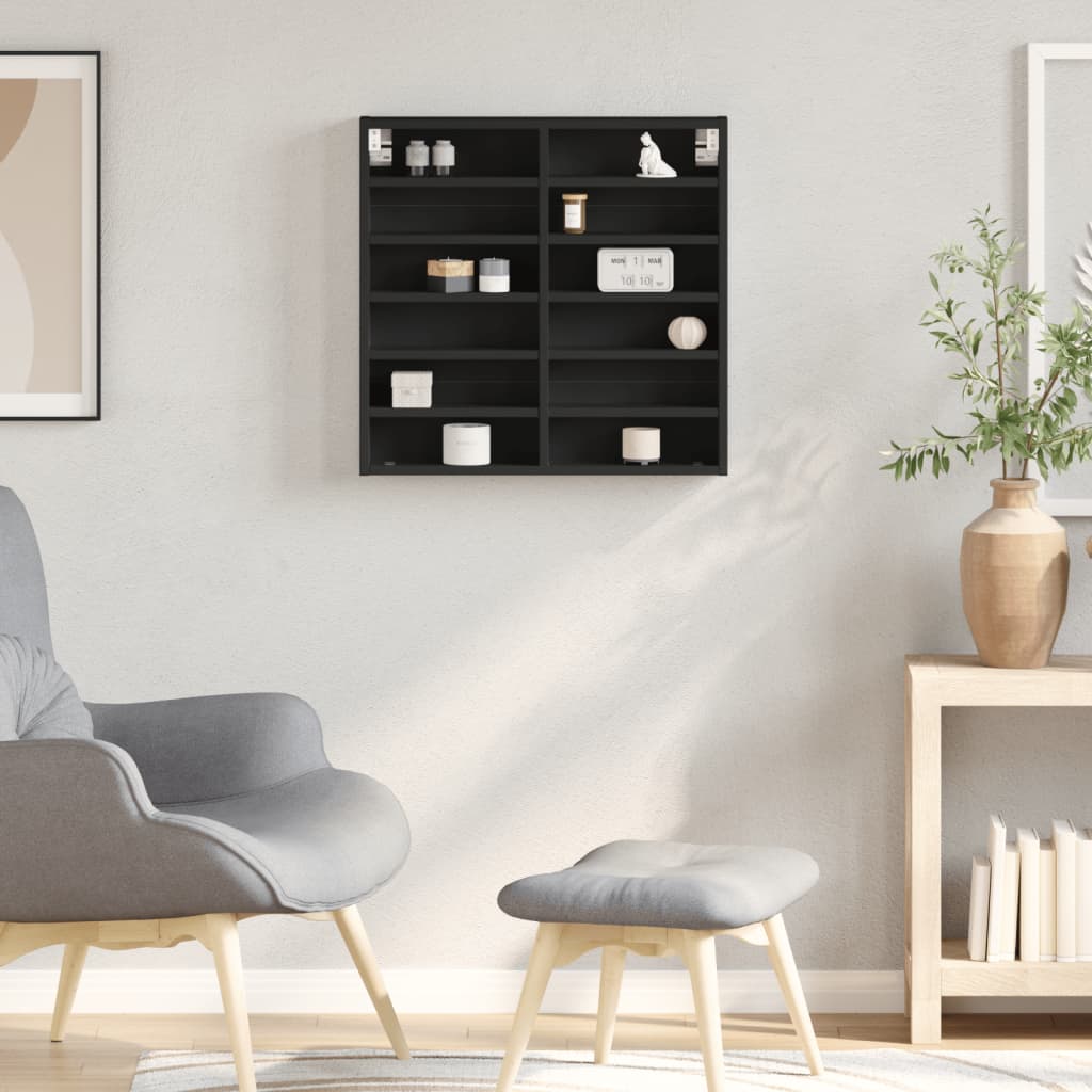 vidaXL Vitrine Cabinet Black 60x8,5x58 cm Engineered Wood 3